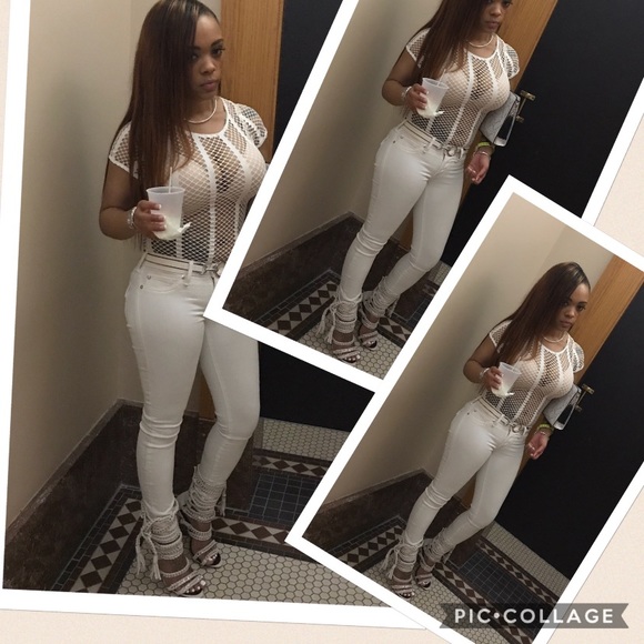 Fashion Nova Fishnet Top - Picture 3 of 3